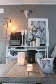 Bull skull, Wall decor, decoration, White and Grey