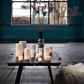 Alabast ljuslyktor kritvita från Sirocco Living