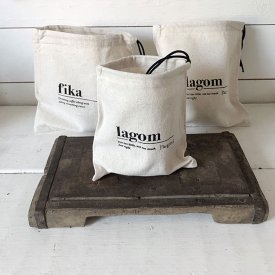 Tygpåse, Lagom med text