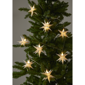 Ljusslinga December, 8 st tredimensionella vita stjärnor
