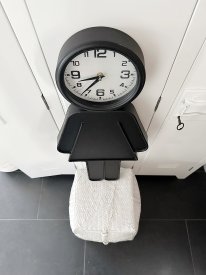 Väggklocka, Flicka, plåt, rustik