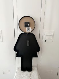 Väggklocka, Flicka, plåt, rustik