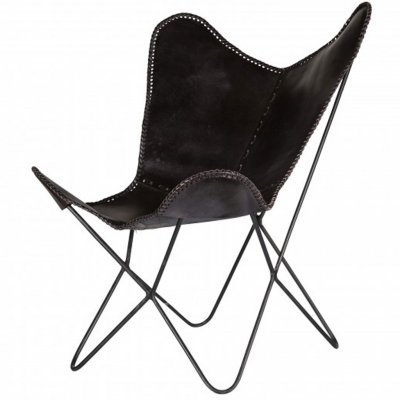 Chair Butterfly, Svart läder