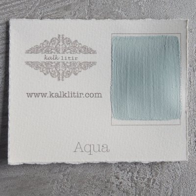 Kalklitir färgprov Aqua, kalkfärg