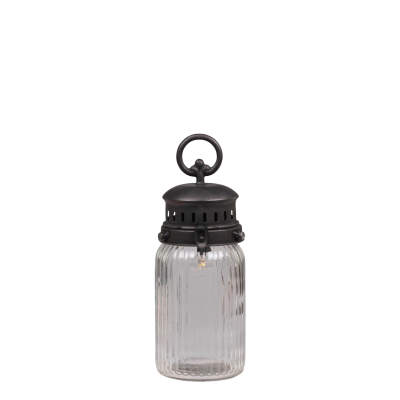 Fransk stall lykta i zink med timer, Chic Antique