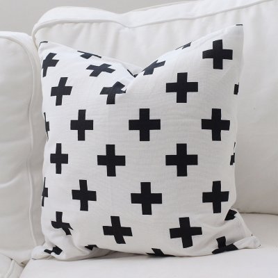 Kuddfodral Plus, Svart/ vit