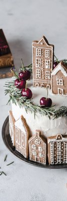 Pepparkakstårta, juletid, bokmärke, paketkort, Sköna Ting