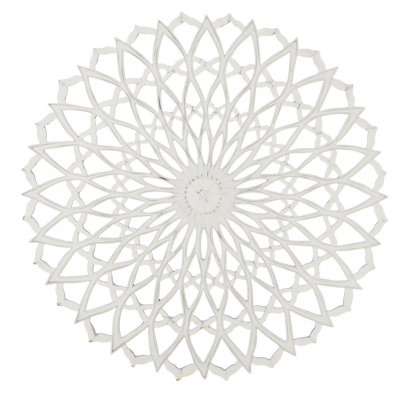 Rund tempeltavla Rose vit 90 cm